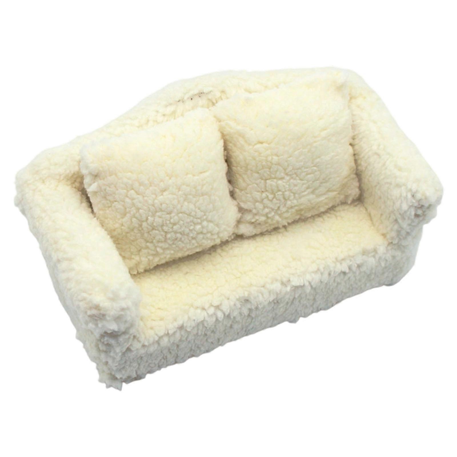 Tiny Scale tiny house Sofa And Pillow Combo Realistic Proportions Soft Textile Ecological Approved Materials Multicolor