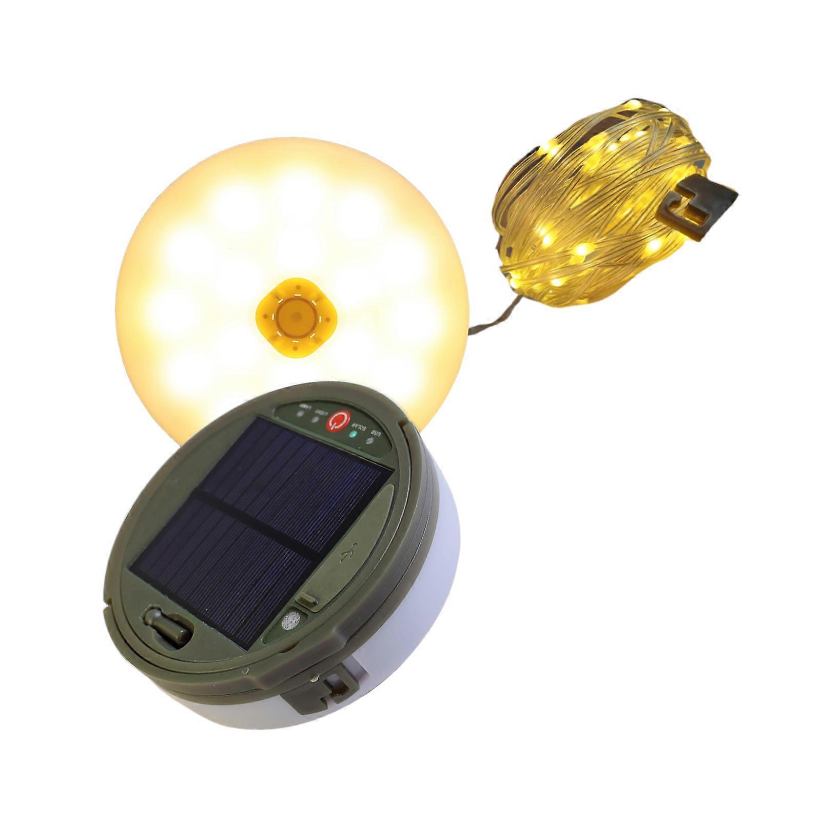 מנורת קמפינג סולארית רב תכליתית 12 מטר תאורת אווירה מפלסטיק מרקם לאתרי קמפינג ואירועים חיצוניים ססגוניים