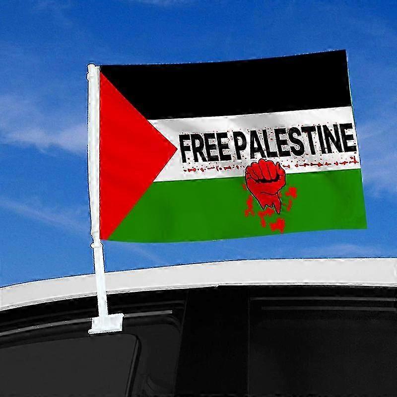 Polyester Palestinian Car Flag 40x25cm for Car Window Attachment