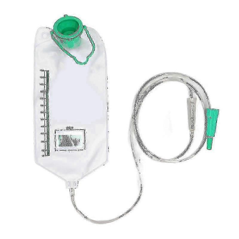 Reusable Enema Bag Kit 1200ml for Home Colon Cleaning with 10 Tube Head