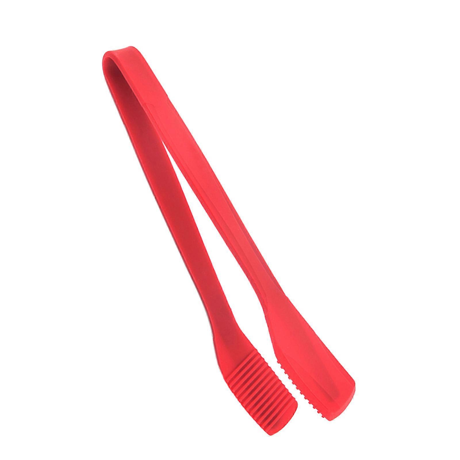 Ergonomic Silicone Food Tongs Slip Resistant Design Barbecue Clip Gripper Tool For Secure Handling During BBQs Parties  Red