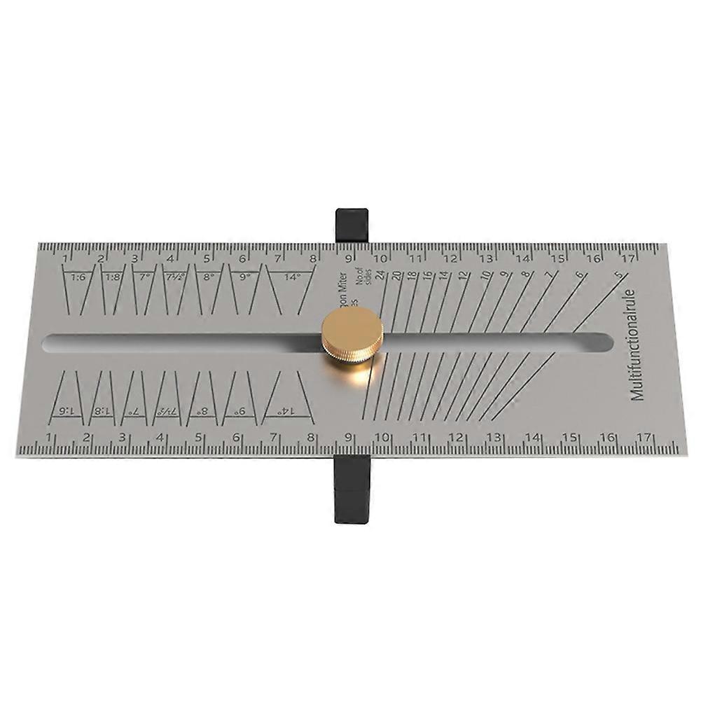 Woodworking Scribe Ruler Multi-Func Square Ruler Marking Gauge-Carpentry Measuring Layout Tool Adju