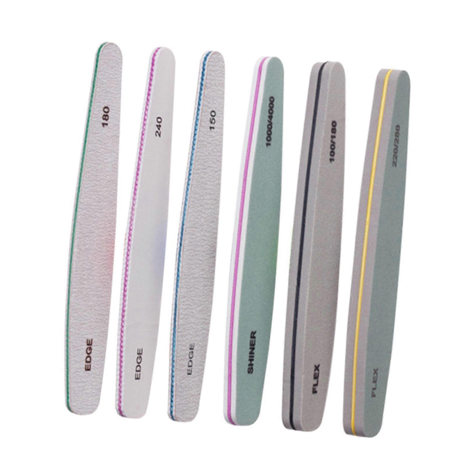 6 Pcs Nails Files and Buffers Professional Sanding Files Set Nails Art Tool Double Sided Emery Boards File Nails Multicolor