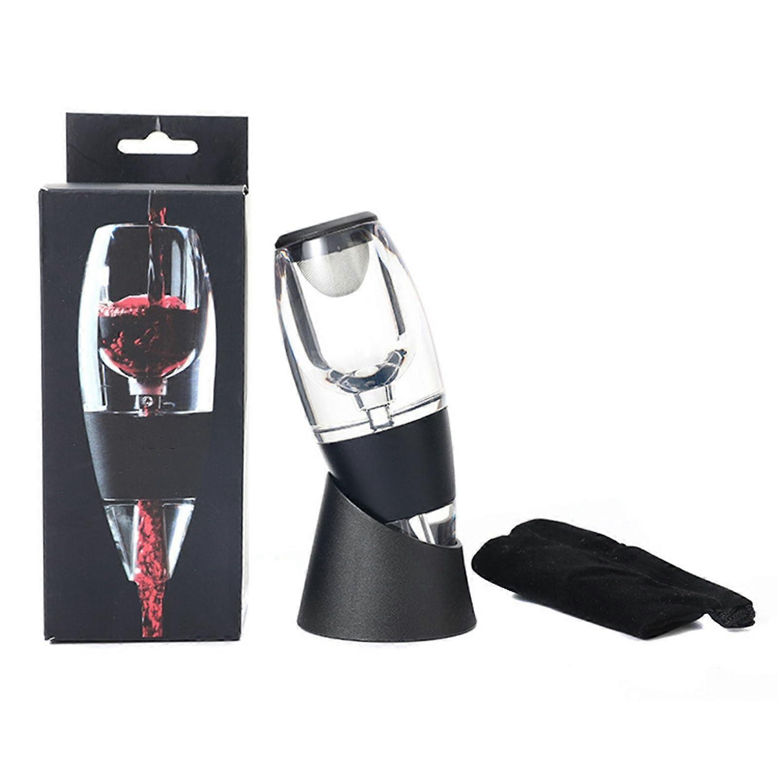Wine Aerator with Base and Sediment Filter, Transparent Design, Travel Bag, Enhances Red and White Wine Flavors for Wine Lovers