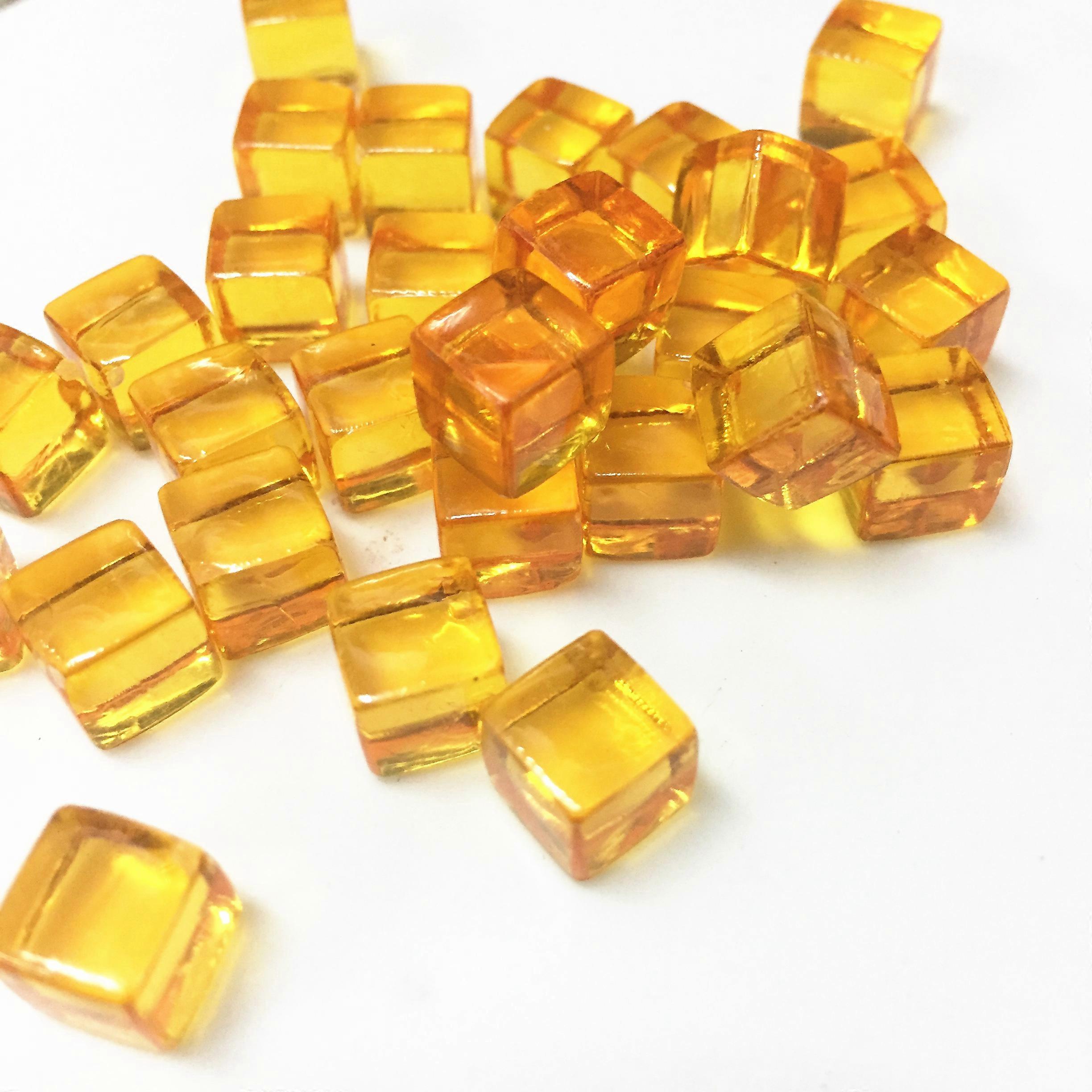 50Pcs/Set 25colors 8mm cube Clear Solid Transparent Square Colorful Crystal Dice Chess Piece Right Angle Sieve For Puzzle Game