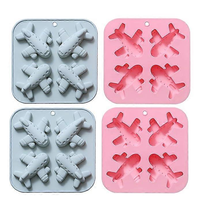 Airplane Silicone Moulds Set of 4 for Chocolate Cake Pudding Dessert Baking Blue