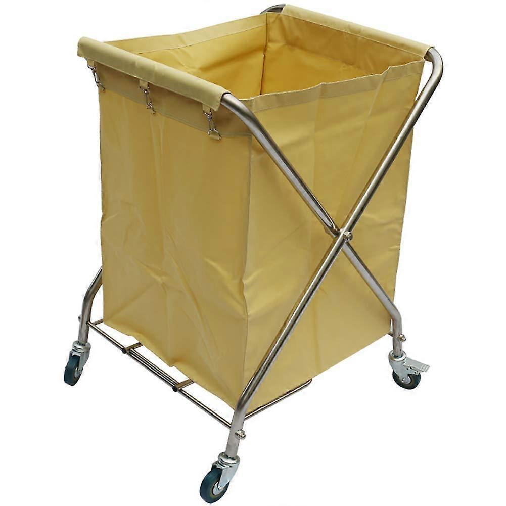 Folding Movable Trolley Storage Rack Laundry Sorter With Universal Brake Wheels Rolling Cart For Hotel And Home Use