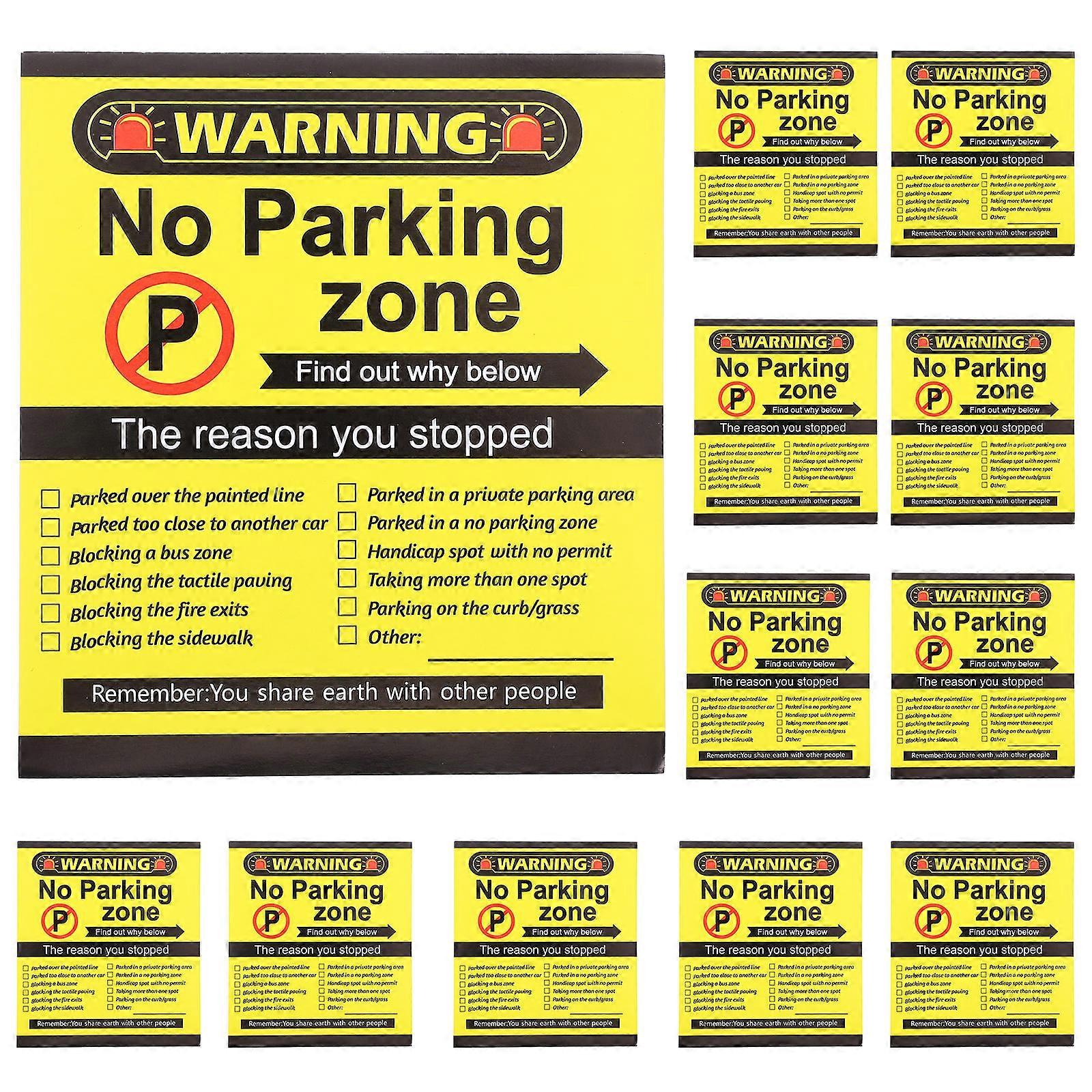 Yellow No Parking Sticker with Eye-catching Design for Daily Use Clear Reminder Versatile 200 Sheets