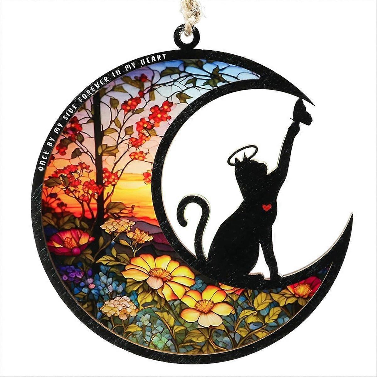 Angel Cat commemorative light catcher, window hanging light catcher