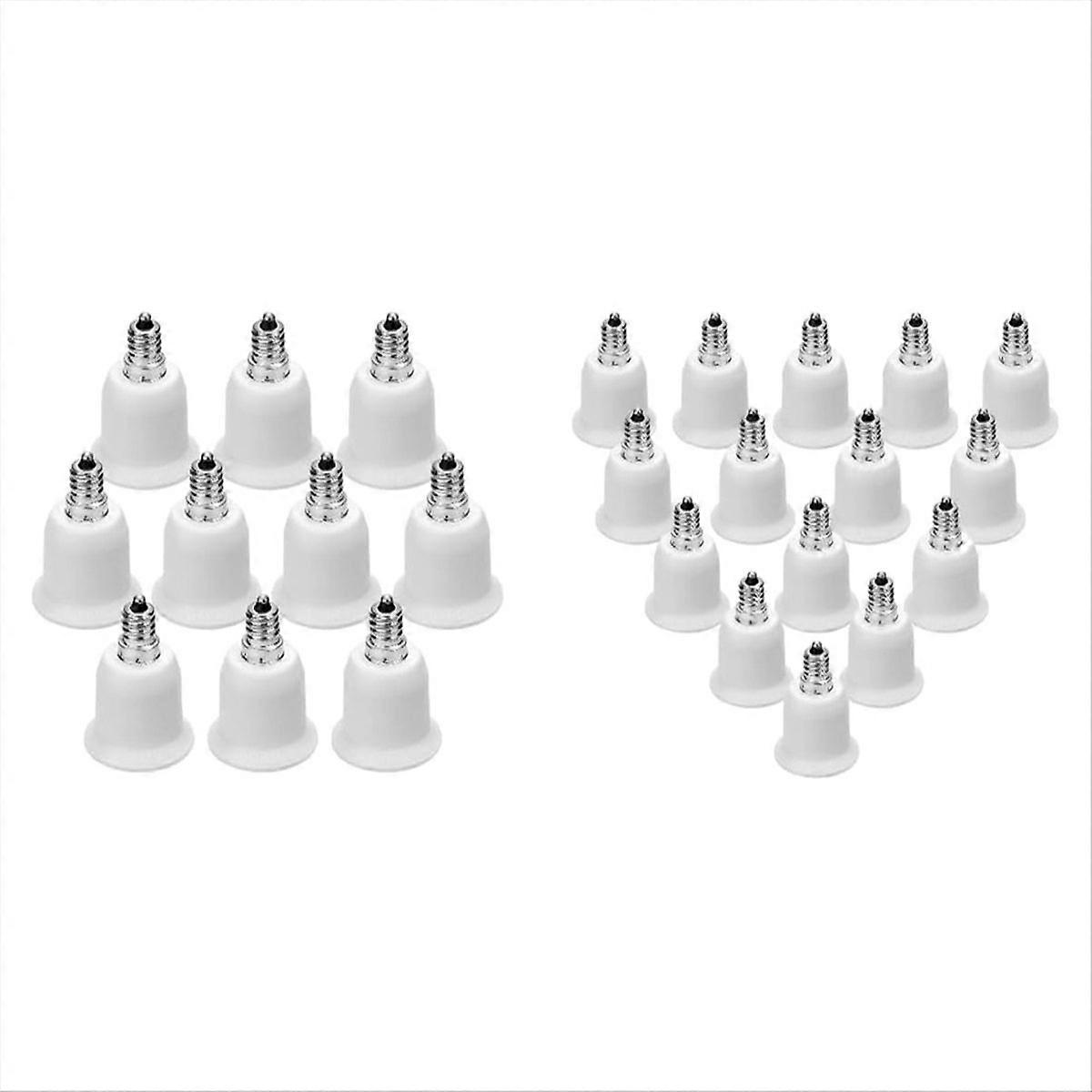 25 Pack E12 to E26 Adapter E12 Light Socket to Medium Base