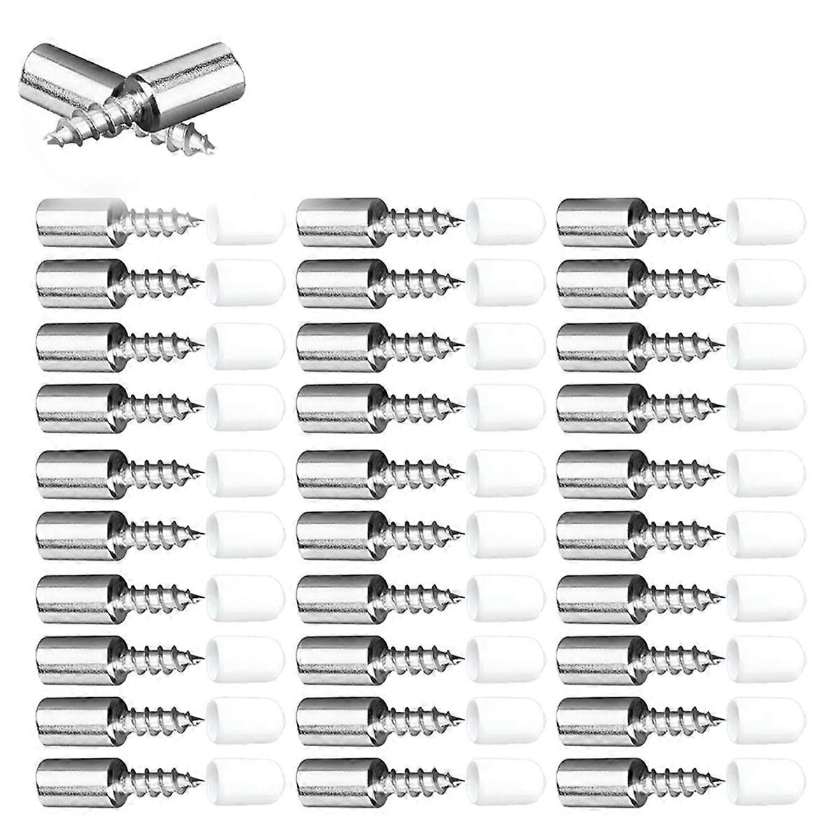 100PCS Fixed Support Self-Tapping -Screw, Wardrobe Cabinet Glass