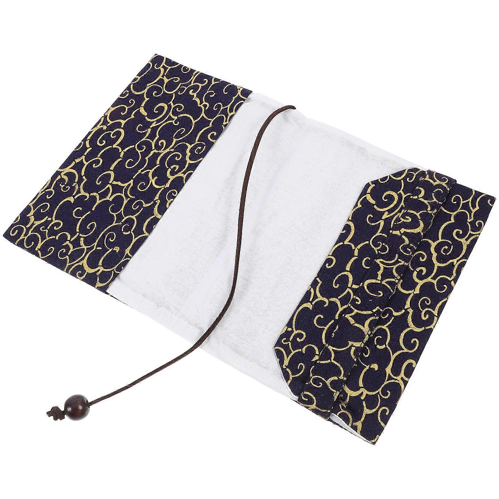 Washable Fabric Book Sleeve Protector for Textbooks Dark Blue