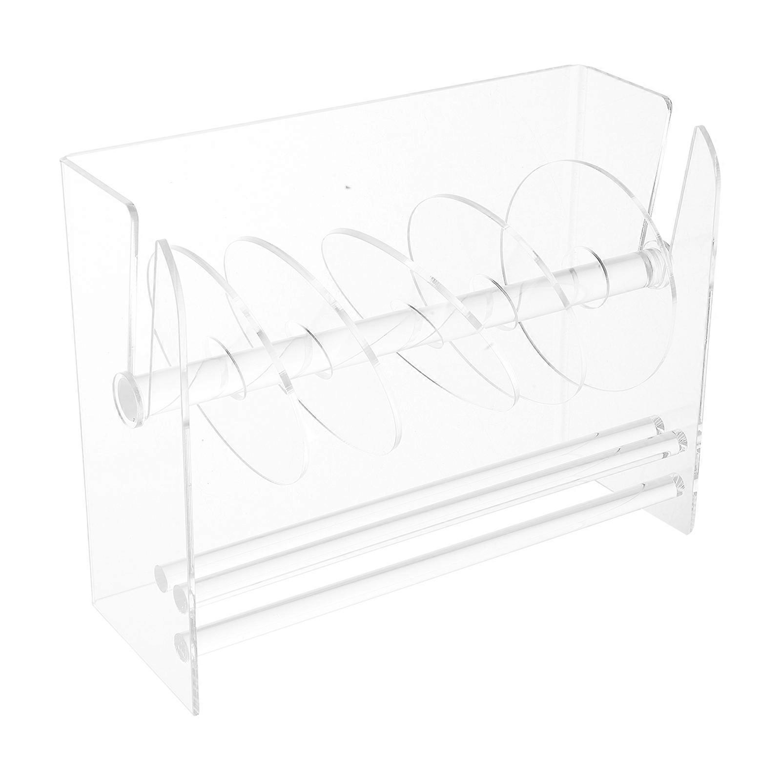 Office Label Dispenser Acrylic Adjustable for 6 Sticker Disks