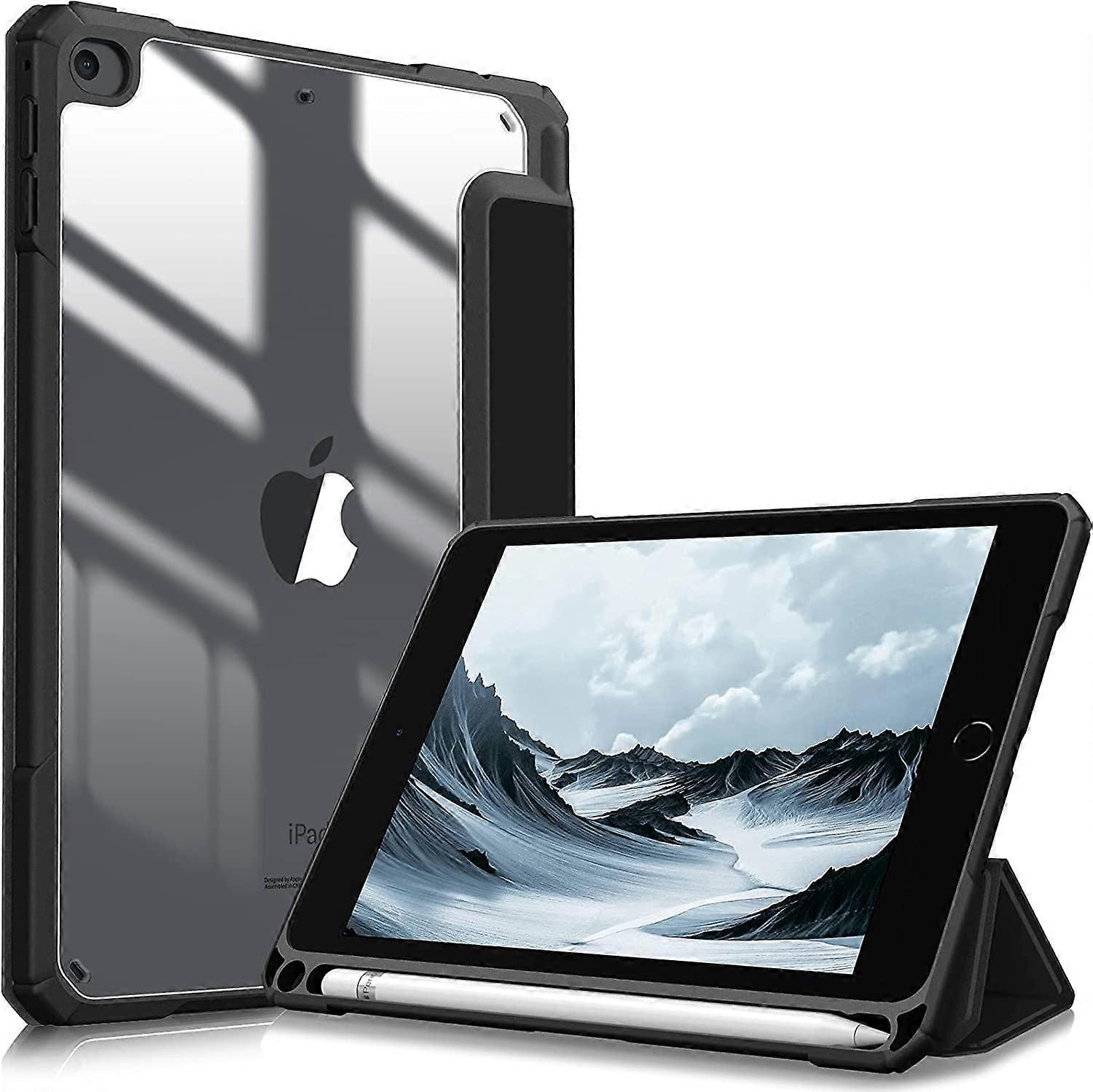 Hybrid Slim Case for compatible with iPad Mini 5 2019 / compatible with iPad Mini 4 - [Built-in Pencil Holder] Shockproof Cover with Clear