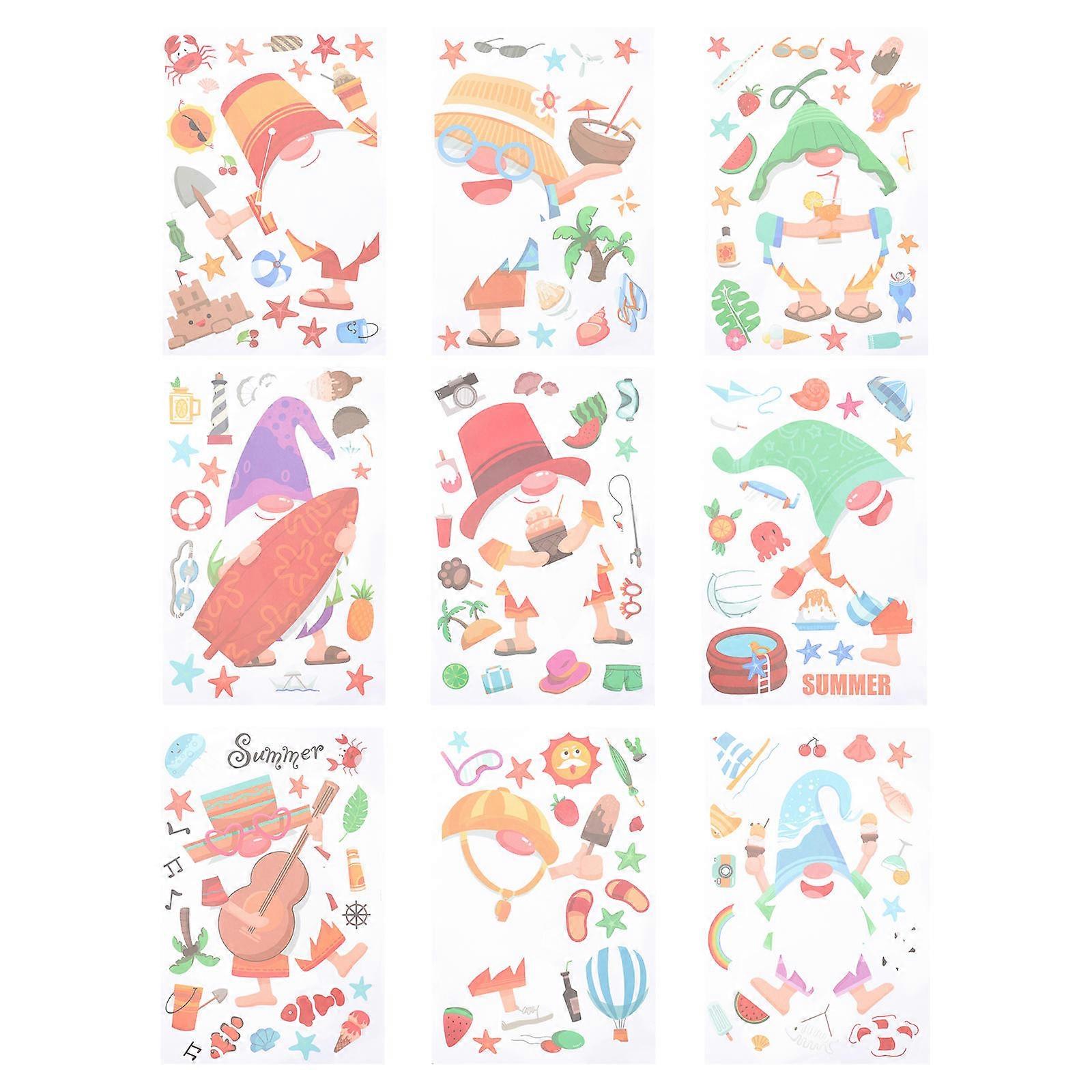 Summer Window Stickers for Decor 36 Sheets Glass Stickers