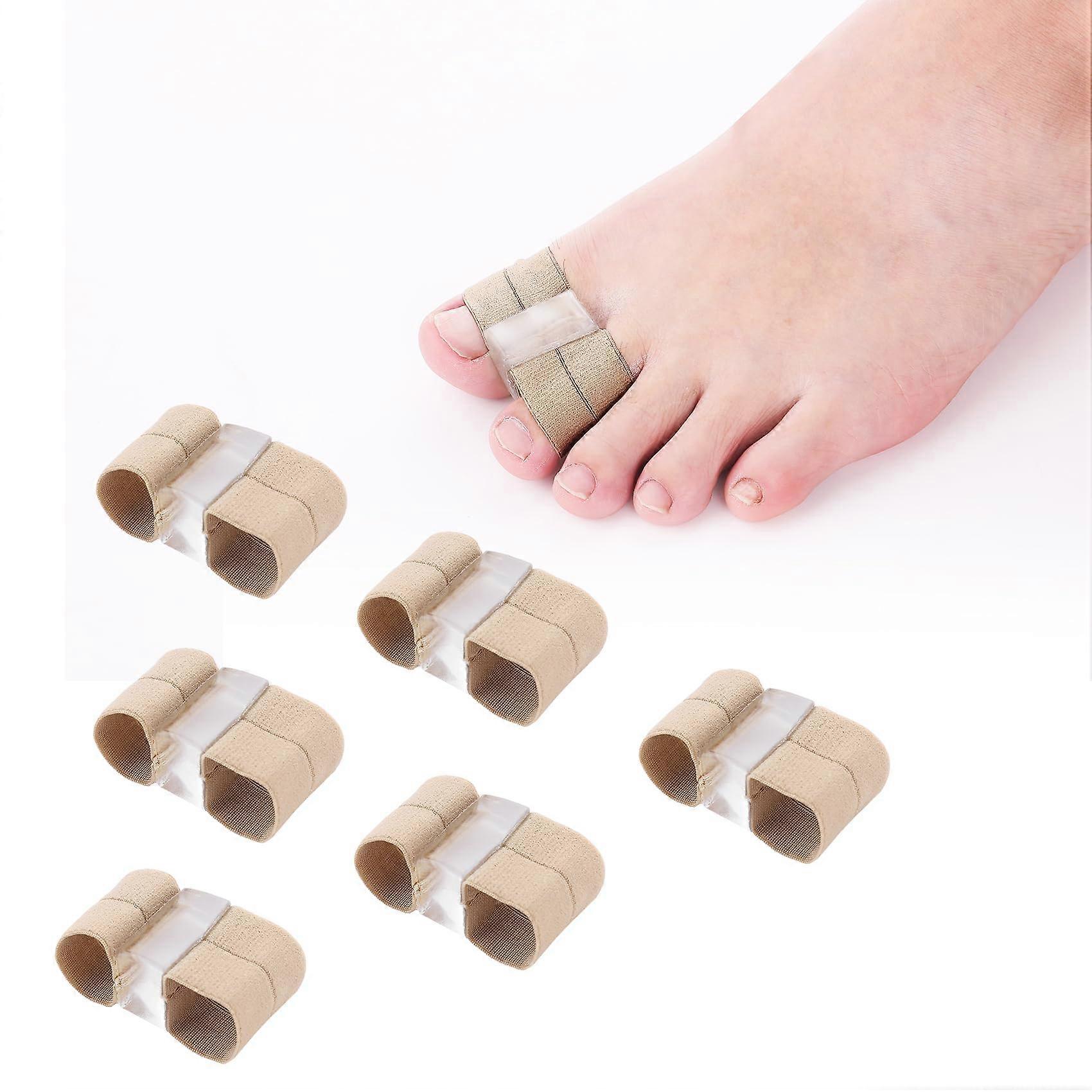 6pcs Gel Toe Separators Bunion Corrector with Elastic Strap for Foot Alignment and Pain Relief
