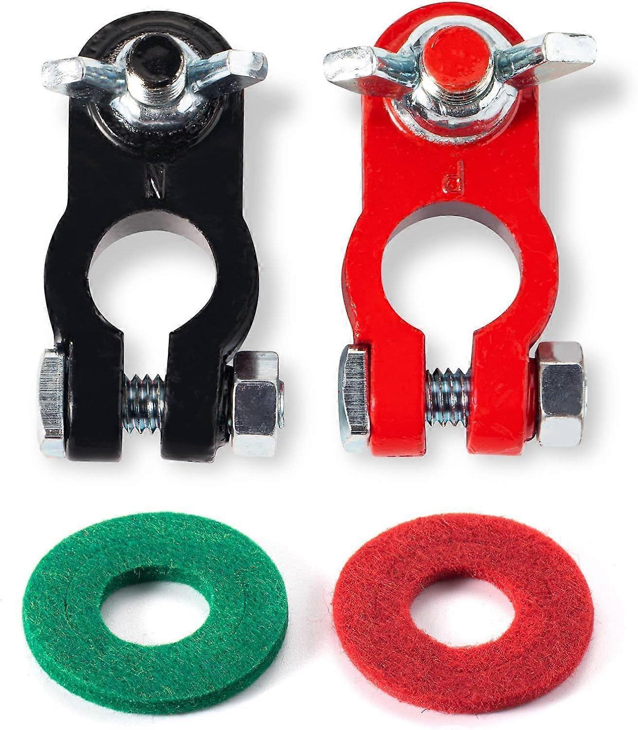 Battery Terminal Connectors Set, Quick Release Universal Clamps, Corrosion Resistant, Color Coded
