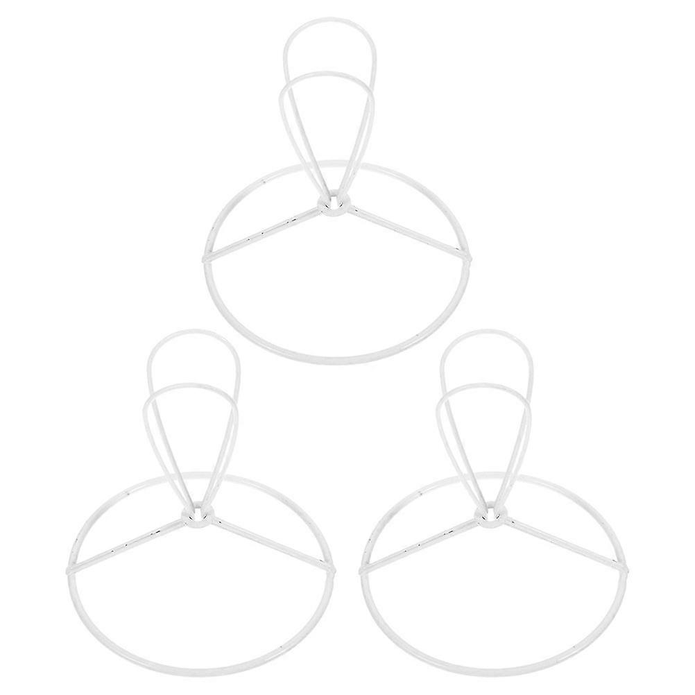 White Iron Lampshade Frame for DIY Lighting 3Pcs Easy Install Clips