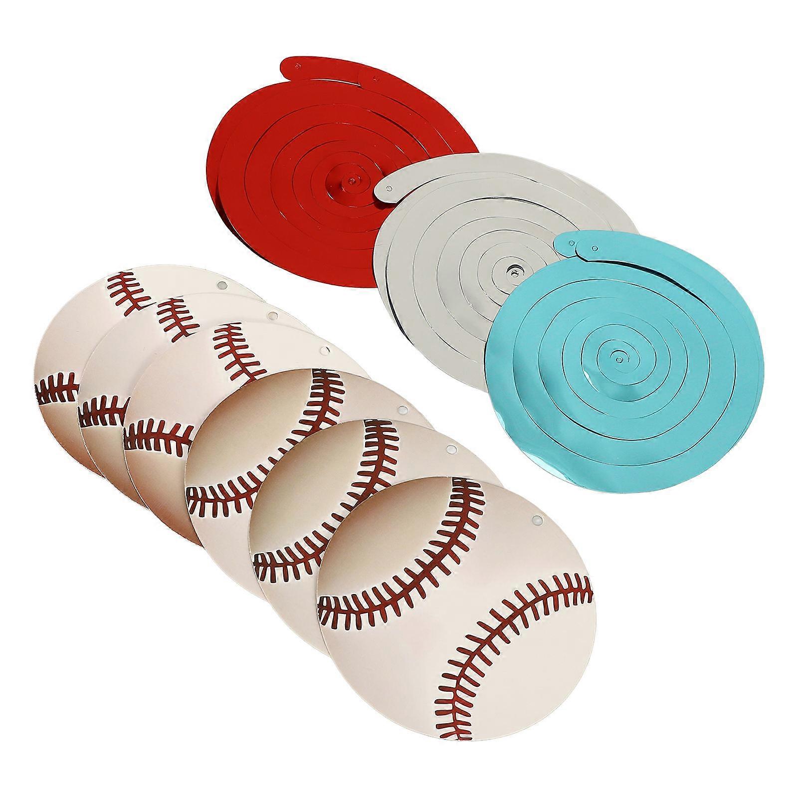 Baseball Hanging Swirls Decorations for Baseball Party 1Set Assorted Colors