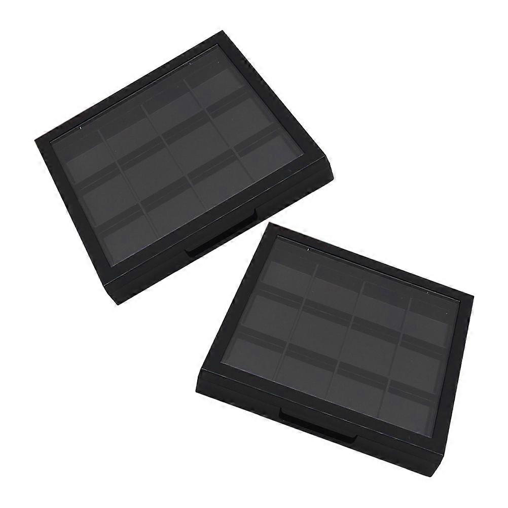 Black Cosmetics Tray for Lipstick Storage 2Pcs Multi-Grid Cases