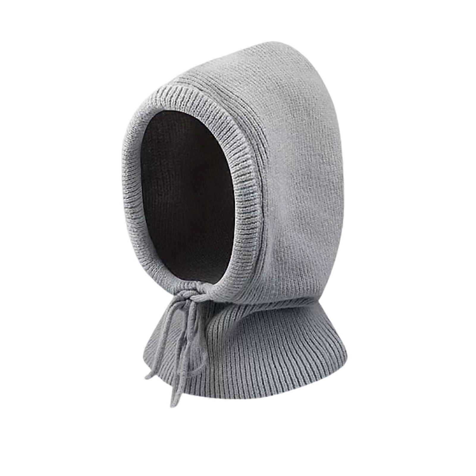 Knitting Hat Scarf Set Solid Color Adjustable Drawstring Scarf Hat Women Winter