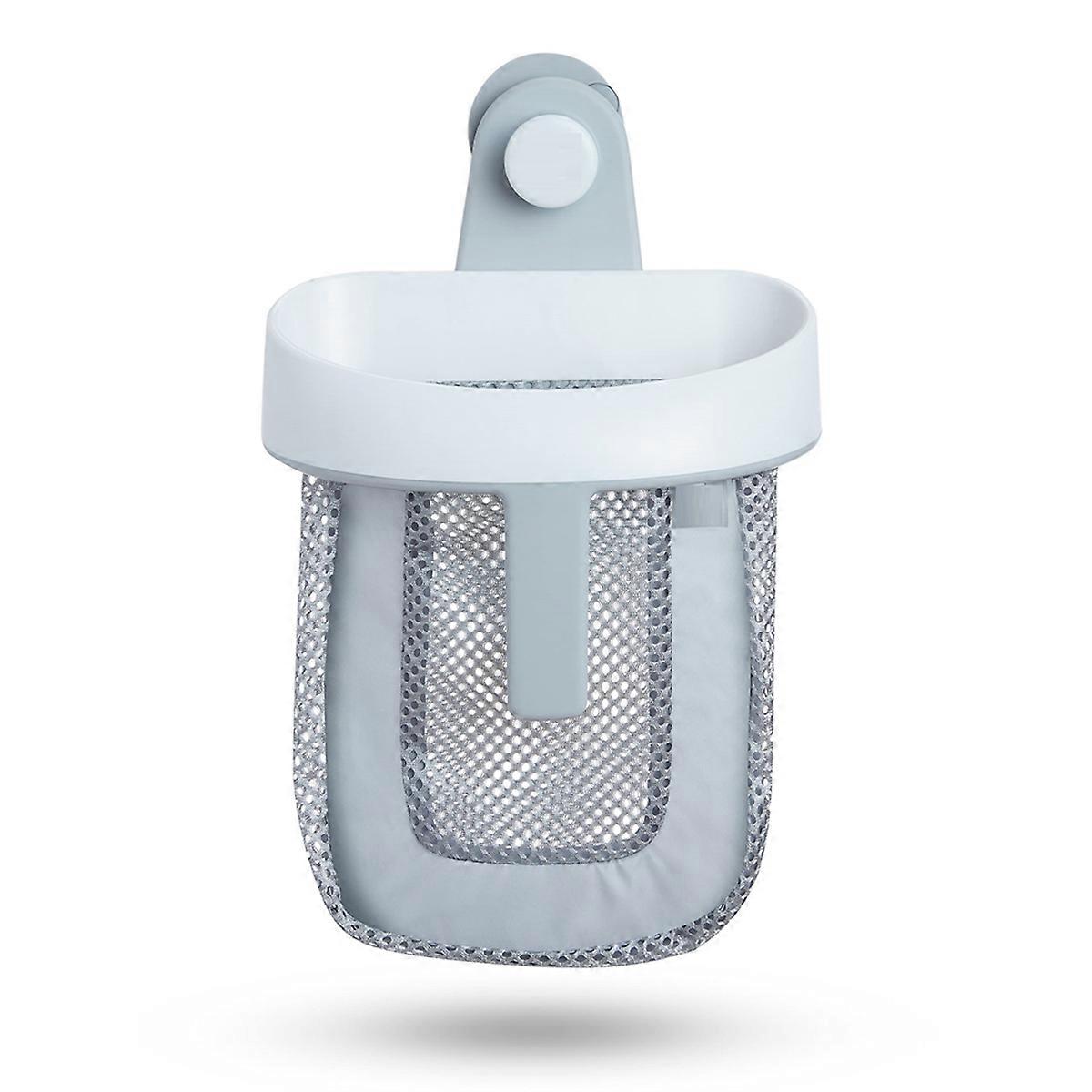 A42F  Hanging Bath Toy Storage with Quick Drying Mesh, White & Gray