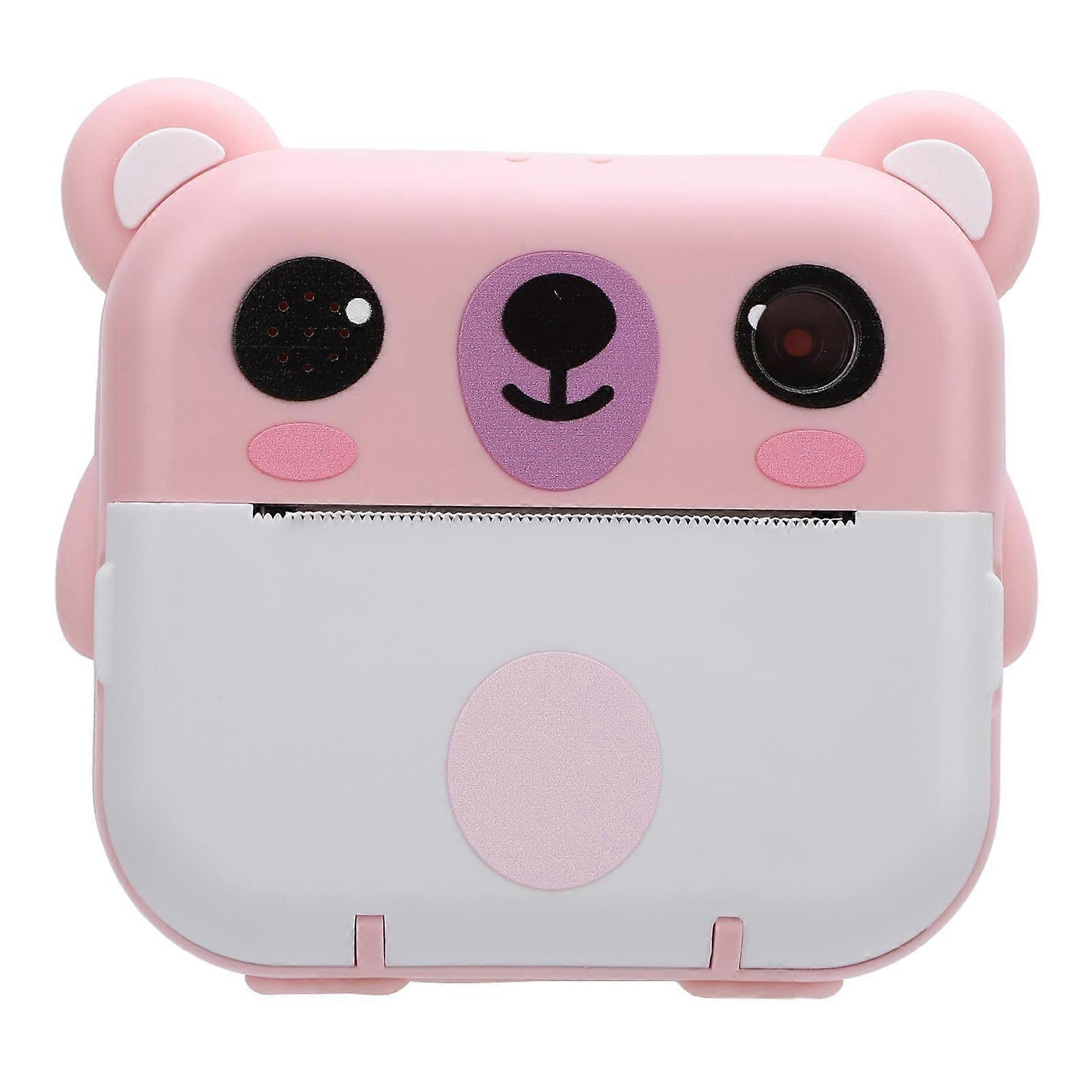Instant Print Camera for Kids with 1080P Video, 2 Inch Screen, Music and Games – Pink