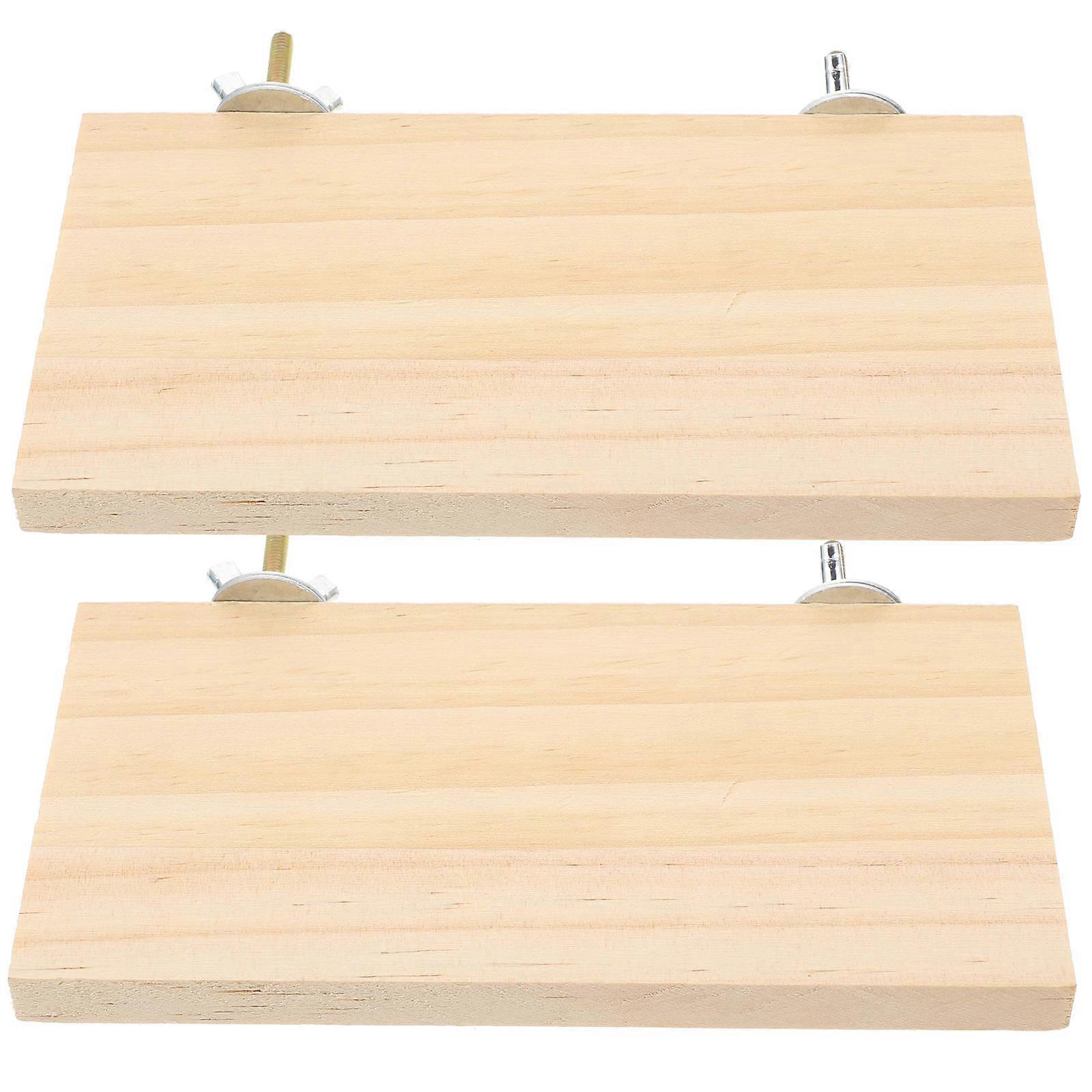 Bird Platform Rectangular Wooden Parrot Stand for Pet Standing Use 8Pcs