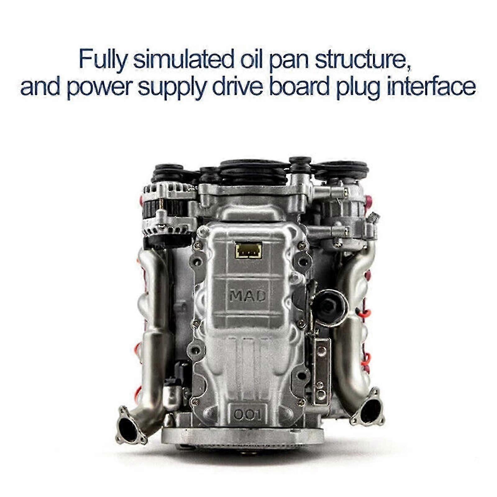 طقم بناء نموذج معدني لمحرك V8 DIY ، نسخة طبق الأصل من محرك الاحتراق الداخلي ، هواية حرفية للبالغين jk