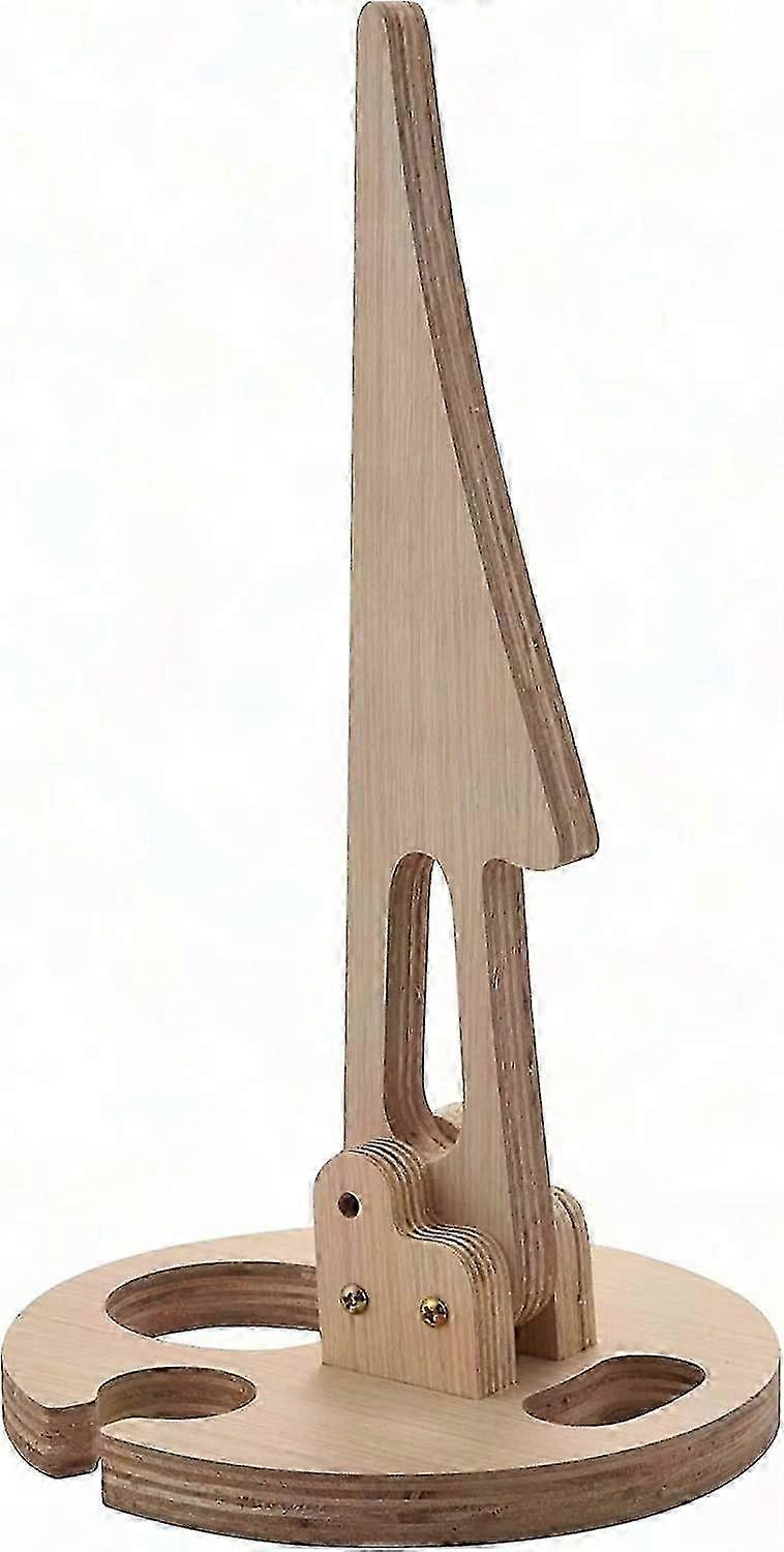 Foldable Outdoor Wine Table With Wooden Round Top - Portable Picnic Wine Rack Stand