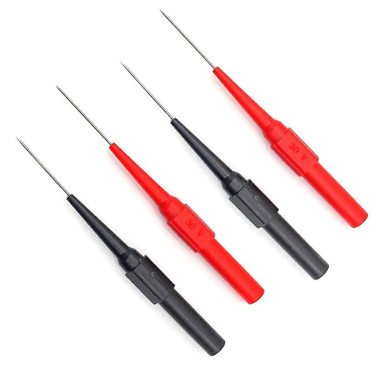 Multimeter Test Leads with Stainless Steel Sharp Needle Probes and Banana Plug Back Probe Set