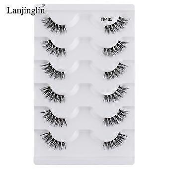 5/6/10 Pairs Half Lashes Cat False Eyelashes Natural Long 3D Mink Lashes Recomable Makeup Tool Eye Elongated Faux Cils maquillaje