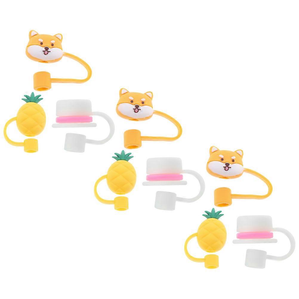 Silicone Straw Lids Shape Protective Cap Easy to Open and Close 9Pcs