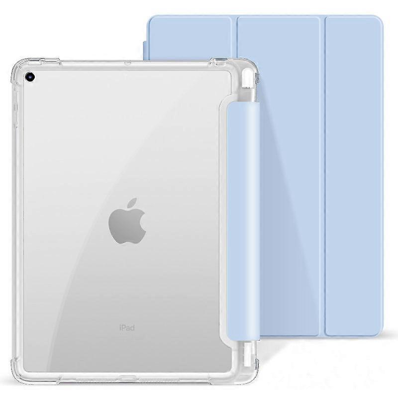 Stylish Case For Ipad Mini 6 White Ice Blue Trifold Transparent Soft No2224