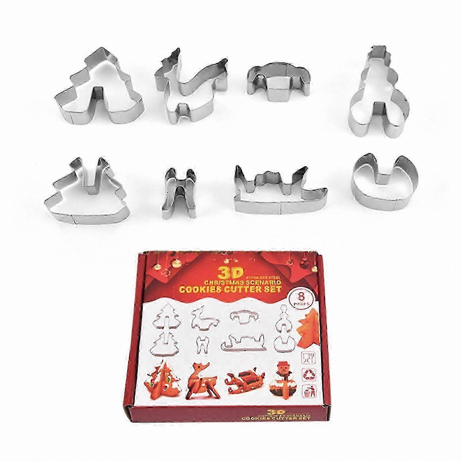 8-Piece Cookie Stencils Set, Durable Biscuit Templates for Creative Designs