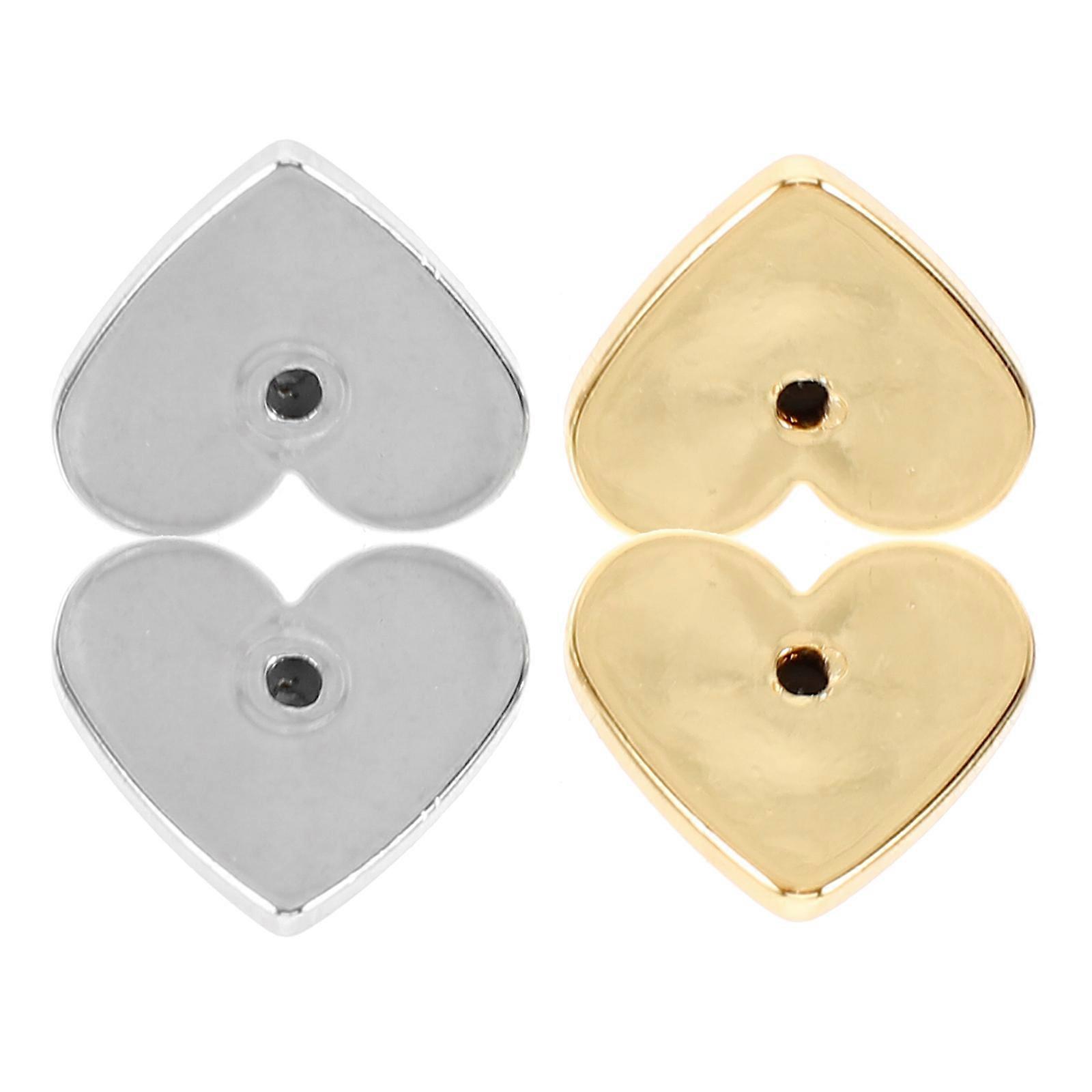 Replacement Screw Earring Backs Heart Shape for Earrings Brass Assorted Color Safety 4Pcs