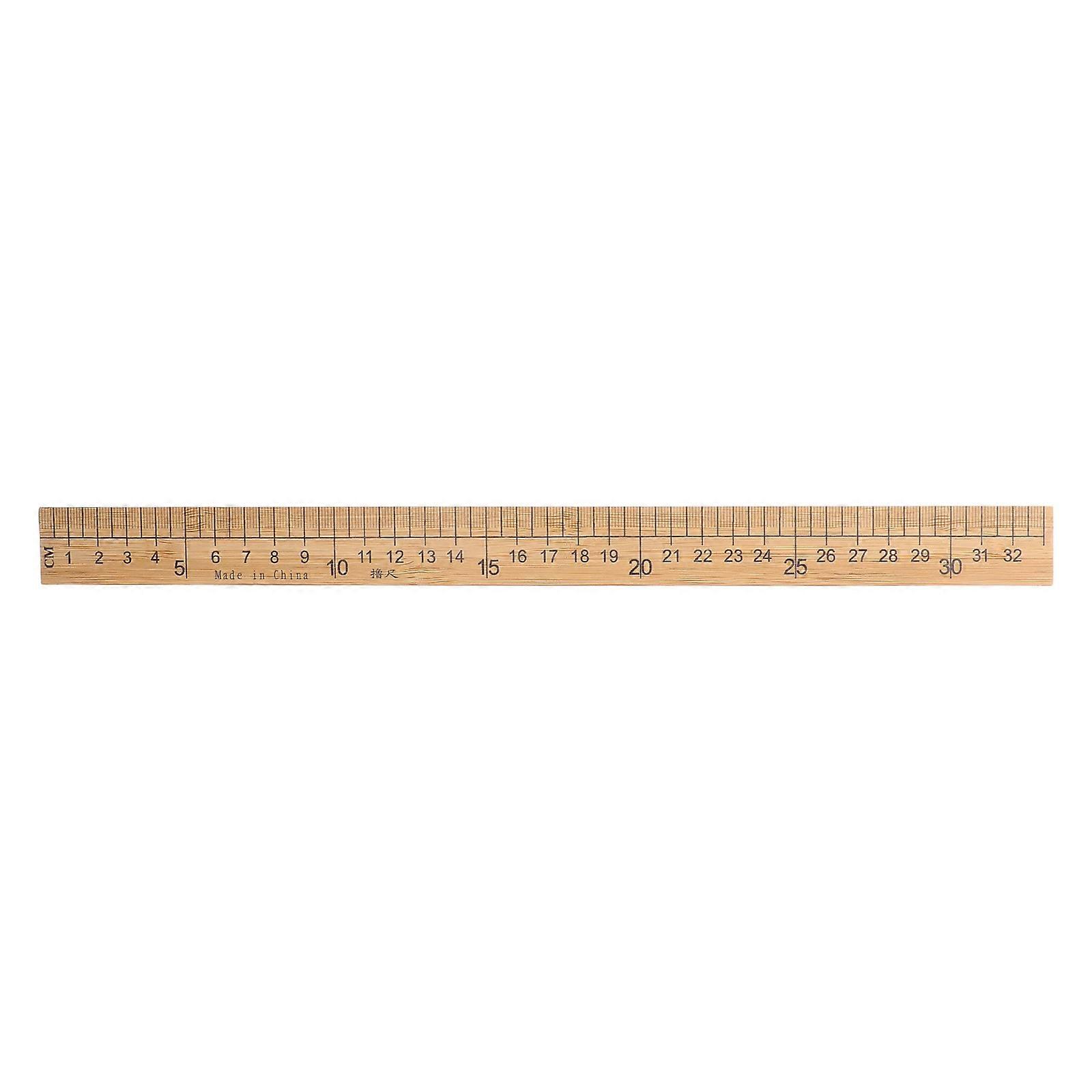 Brown Bamboo Ruler for Sewing Beginners with Precise Cutting Tool