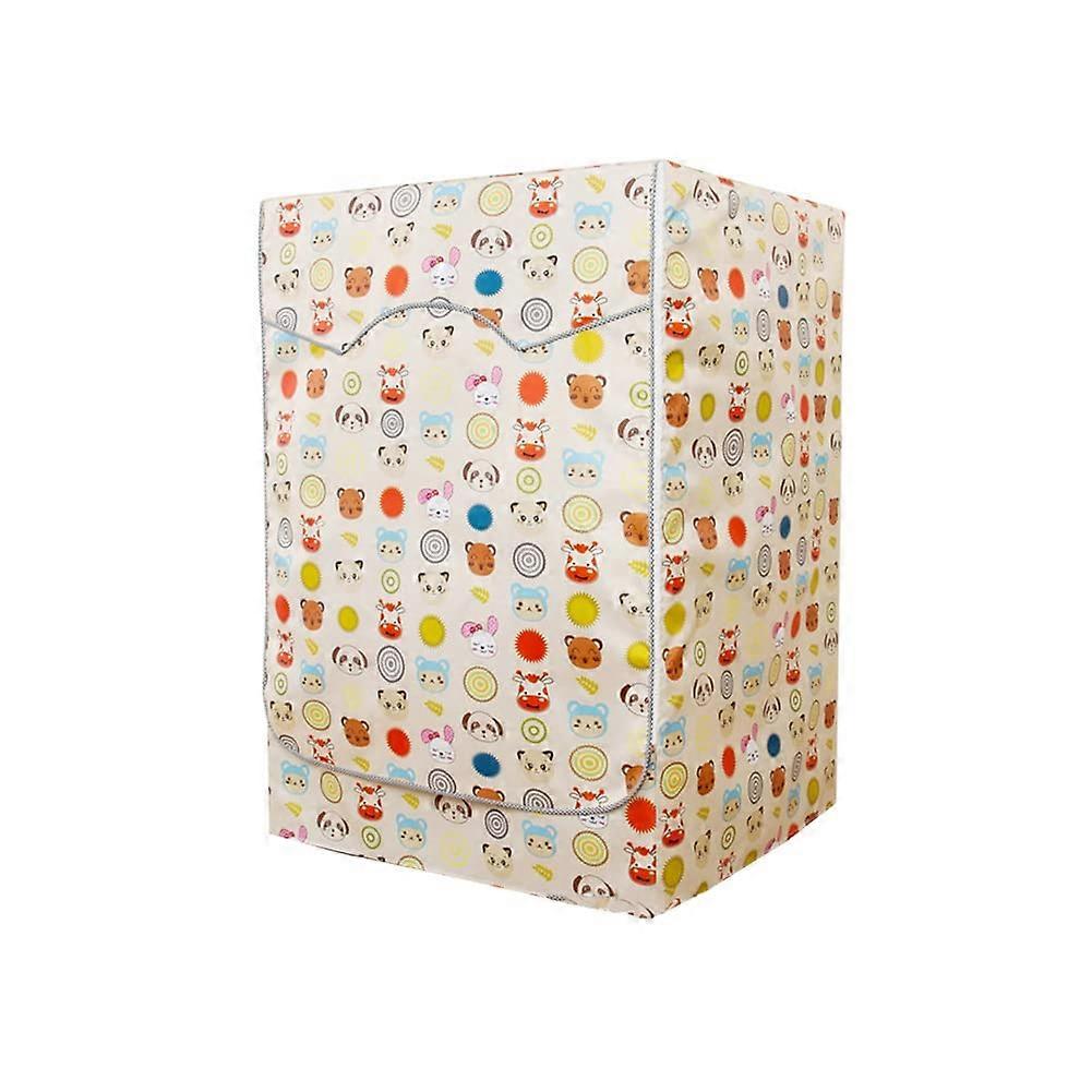 Waterproof Oxford Front Load Washing Machine Cover with Zipper, Dustproof Dryer Protector L Pattern 8