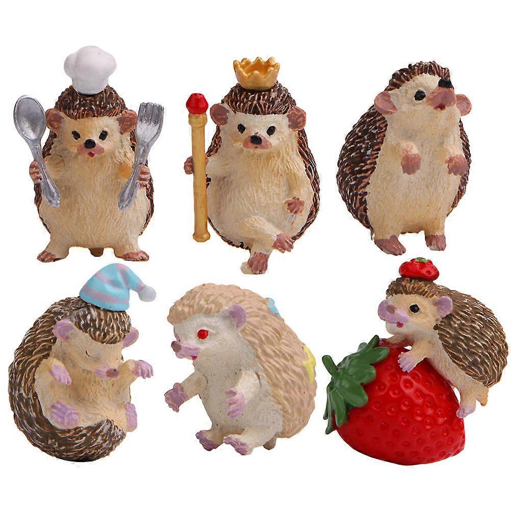 Decorative Hedgehog Adornment for Baking Use 12Pcs Hedgehog Figures