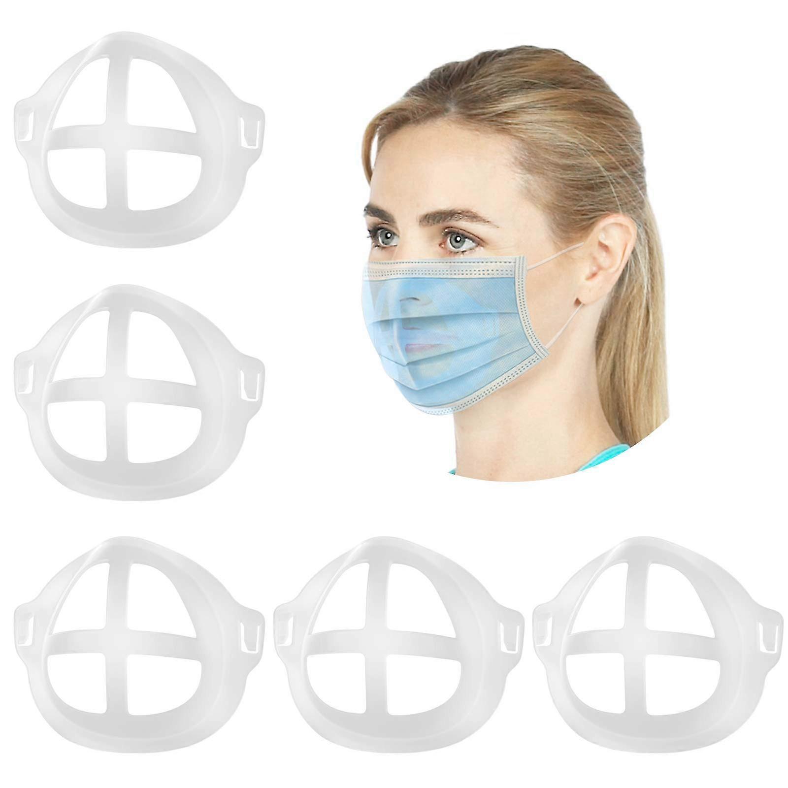 Face Mask Bracket 5 Pack 3D Mask Support Frame Large Size for Extra Breathing Space and Makeup Protection