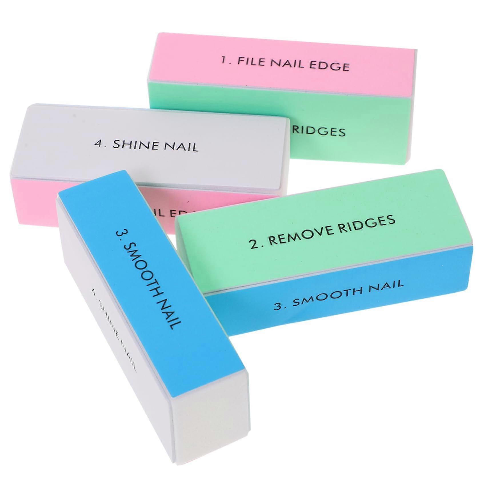 10pcs 4Way Nail Buffer Block Set with Sponge Core for Professional Manicure and Shiner Use
