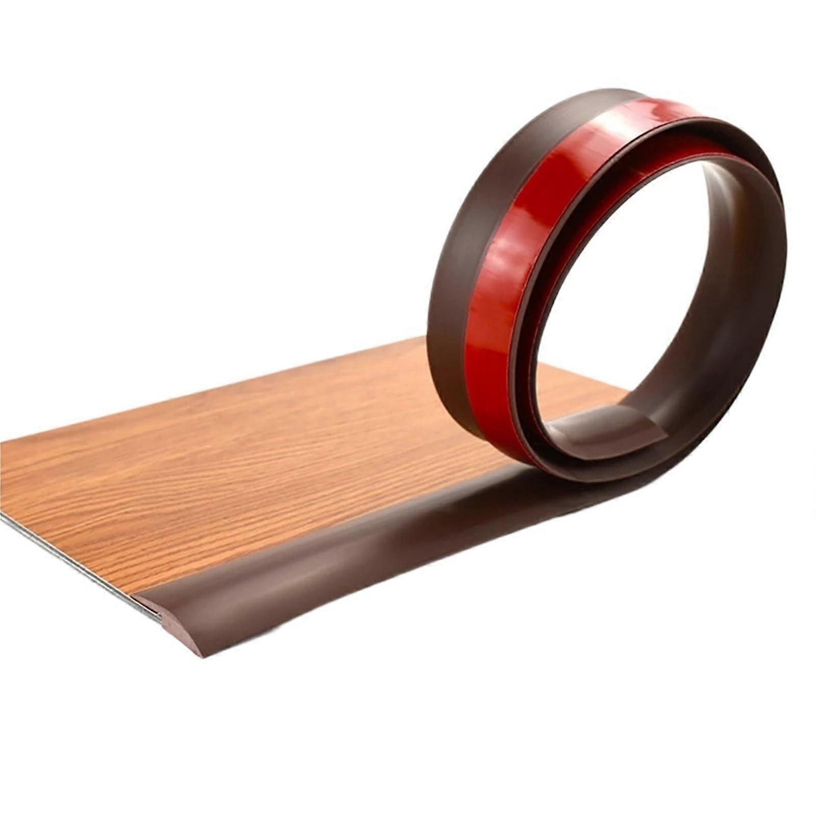 Floor Transition Strip 2m Dark Brown SelfAdhesive Laminate Flooring Edge Trim Seamless Gap Coverage
