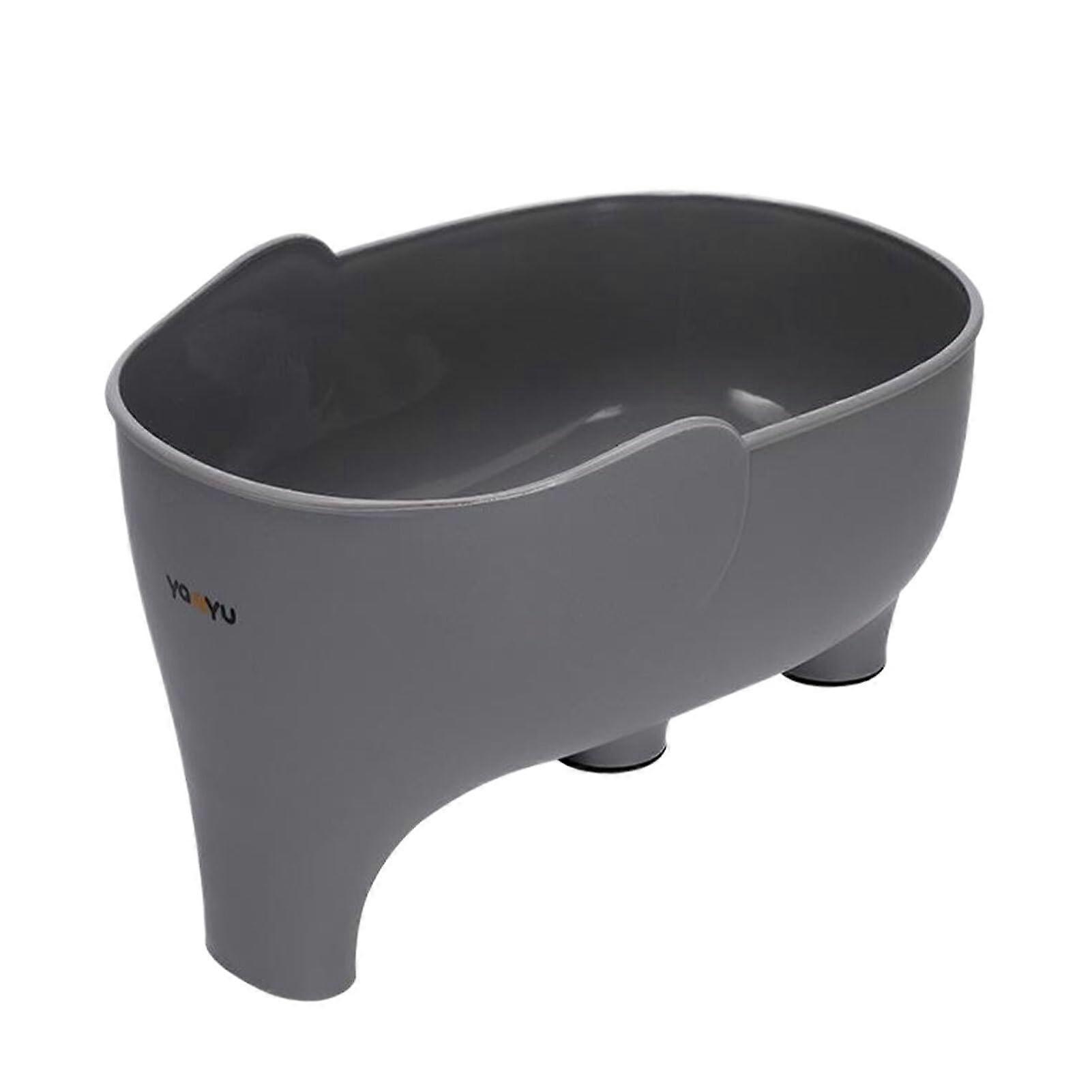 Kitchen Colander Sink Strainer Basket with Efficient Drainage and Stable Elephant Leg Support, Gray