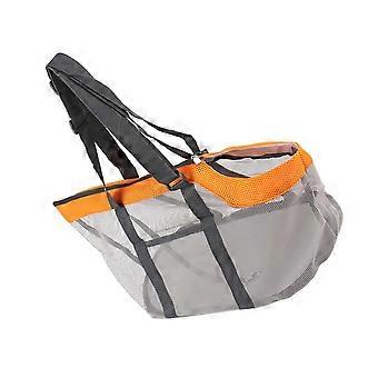 Haustier-Transporttasche mit atmungsaktivem Netzgewebe, kleine Hunde-Reisetasche für draußen, 44 x 25 cm, Orange