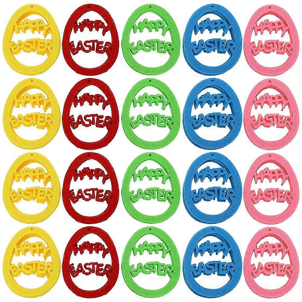 20pcs Exquisite Egg Shaped Easter Door Decor Felt Easter Decor Festival Door Decor