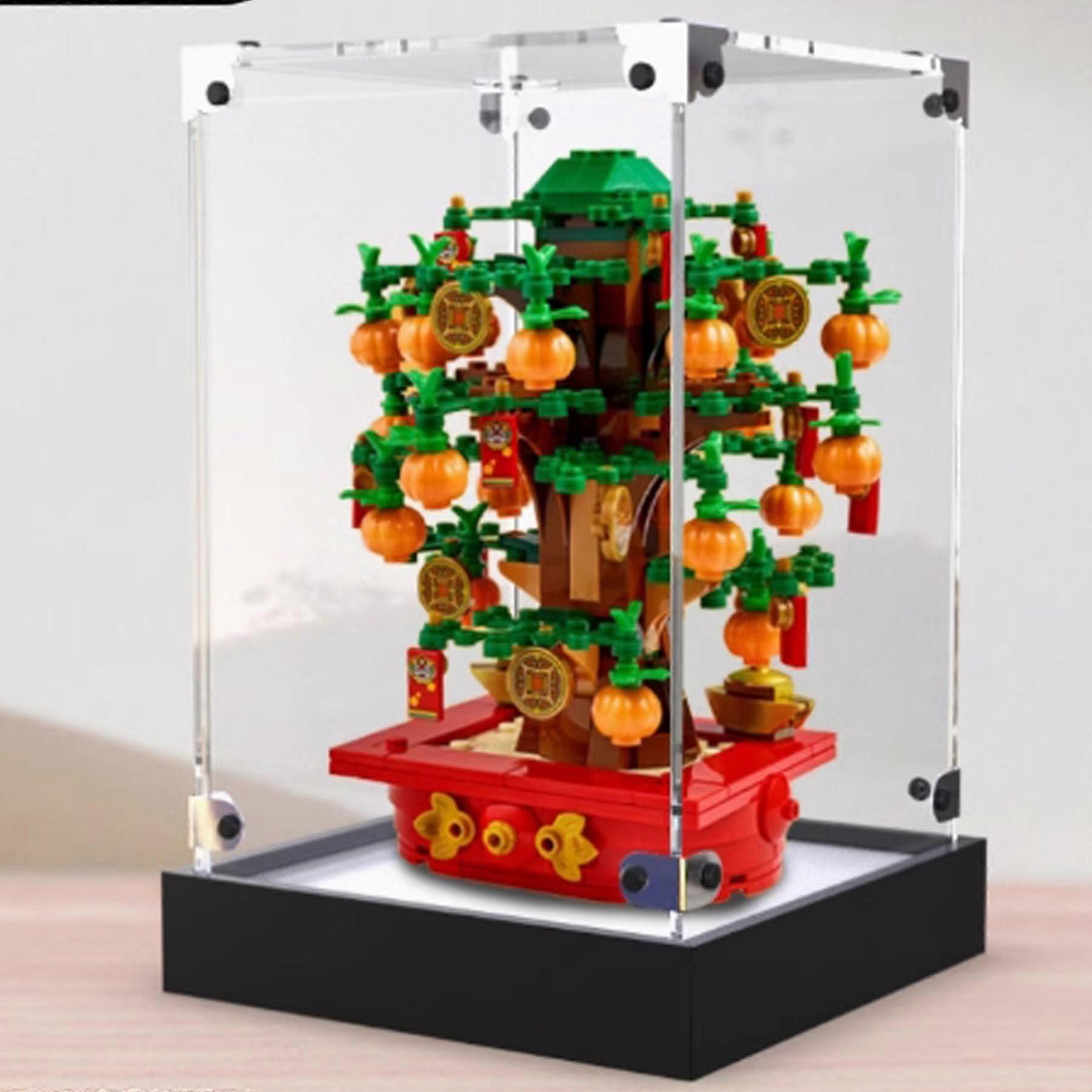 Acrylic Display Case for  40648 Money Tree, Clear Dustproof Box with Black Base,  Transparency