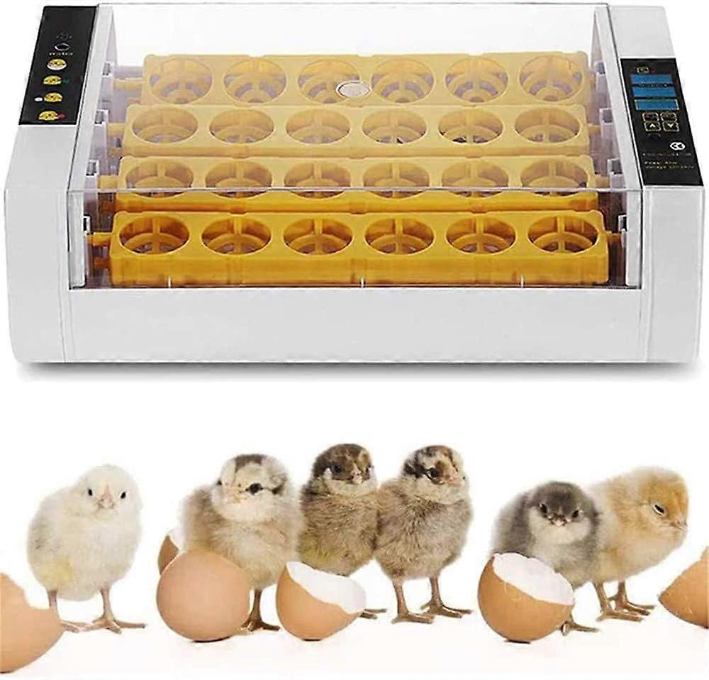Automatic Egg Incubator 24 Eggs with Precise Temperature Humidity Control and LED Inspection for Chicken Duck Quail