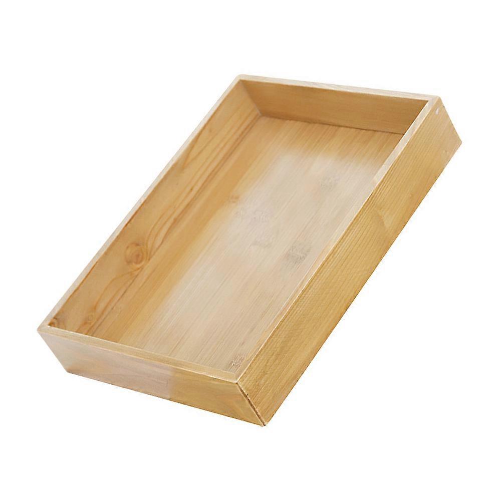 Rectangular Bamboo Wood Serving Tray for Storage Use 1Pcs Retro Style