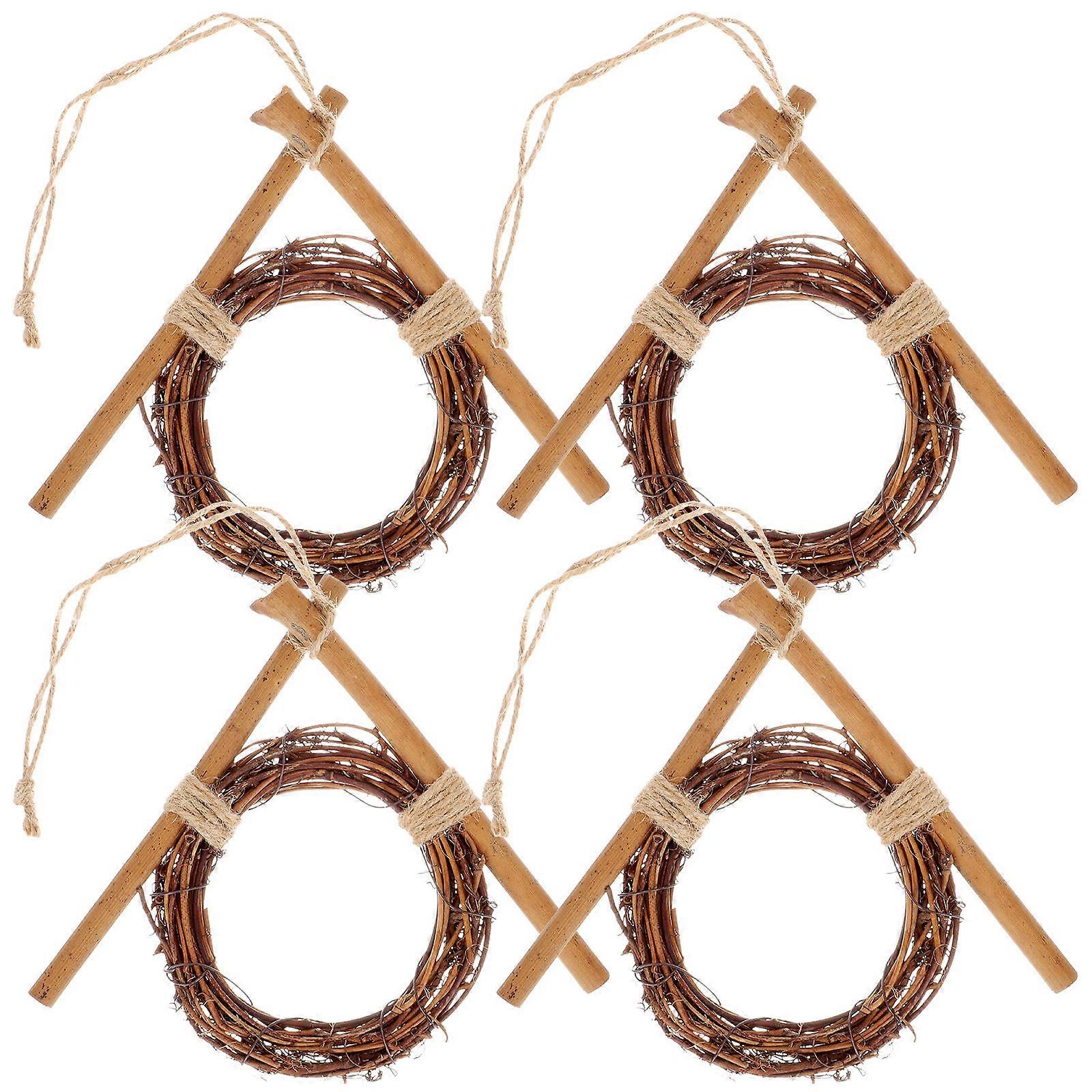 DIY Hanging Decor Rattan Frame for Wedding 4Pcs Hanging Pendant Props