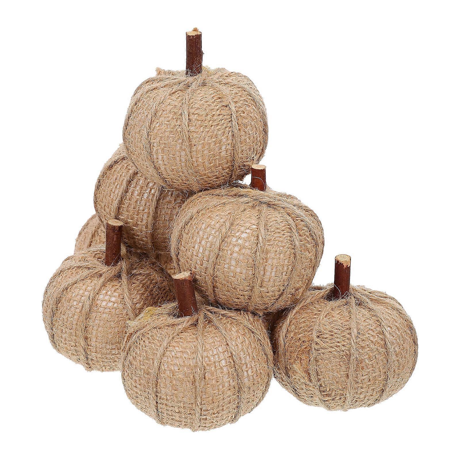 Pumpkin Cabinet Decors for Decor 8Pcs Simulation Grid Pumpkin Models Khaki